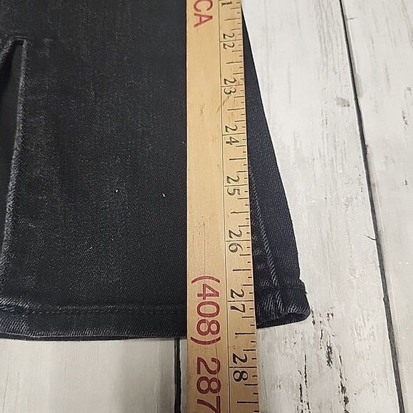 Hollister Women’s Mid-Rise Flare Black Denim Jeans Split Hem Sz3 - Picture 7 of 12